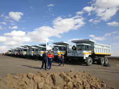幸运彩重装10台YTK89A非公路自卸车成功交付蒙古